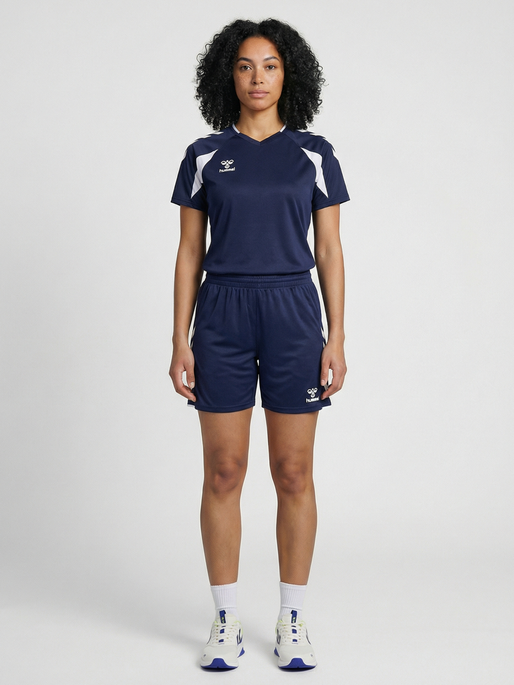 hmlCORE 2.0 SHORTS WOMAN, MARINE/WHITE, model