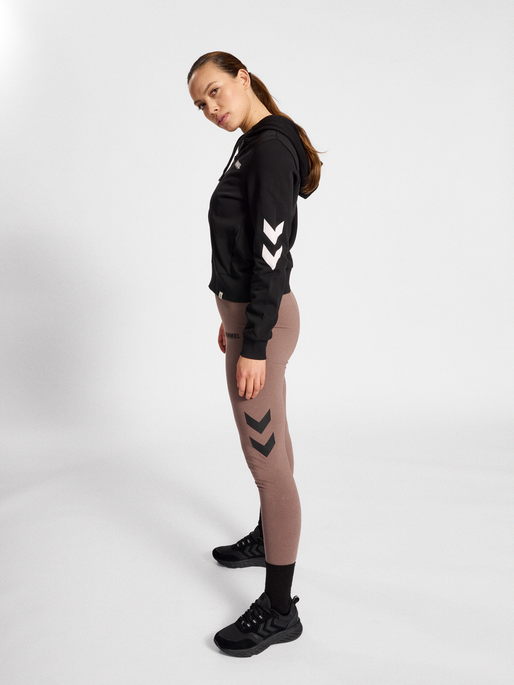 hmlLEGACY WOMAN ZIP HOODIE, BLACK, model