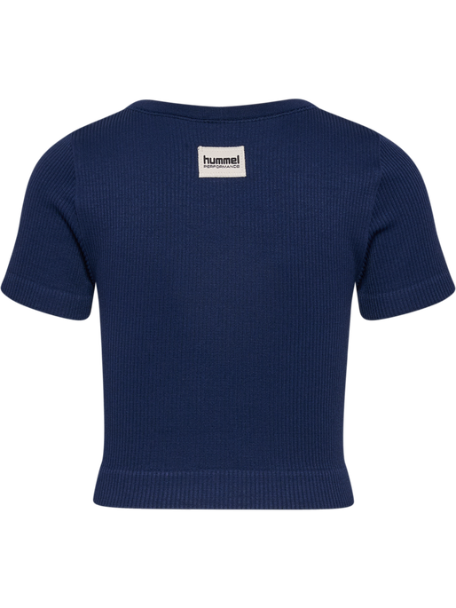 hmlJR SEAMLESS RIB T-SHIRT S/S, BLACK IRIS, packshot