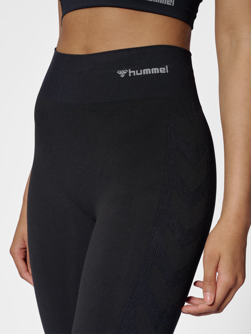 Hummel SAGA SEAMLESS - Leggings - black asphalt melange/black - Zalando.de