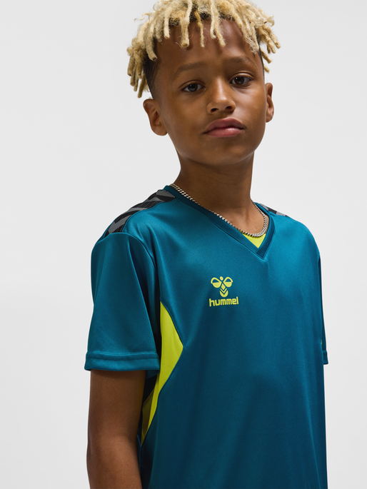 hmlAUTHENTIC PL JERSEY S/S KIDS, BLUE CORAL/SULPHUR SPRING, model