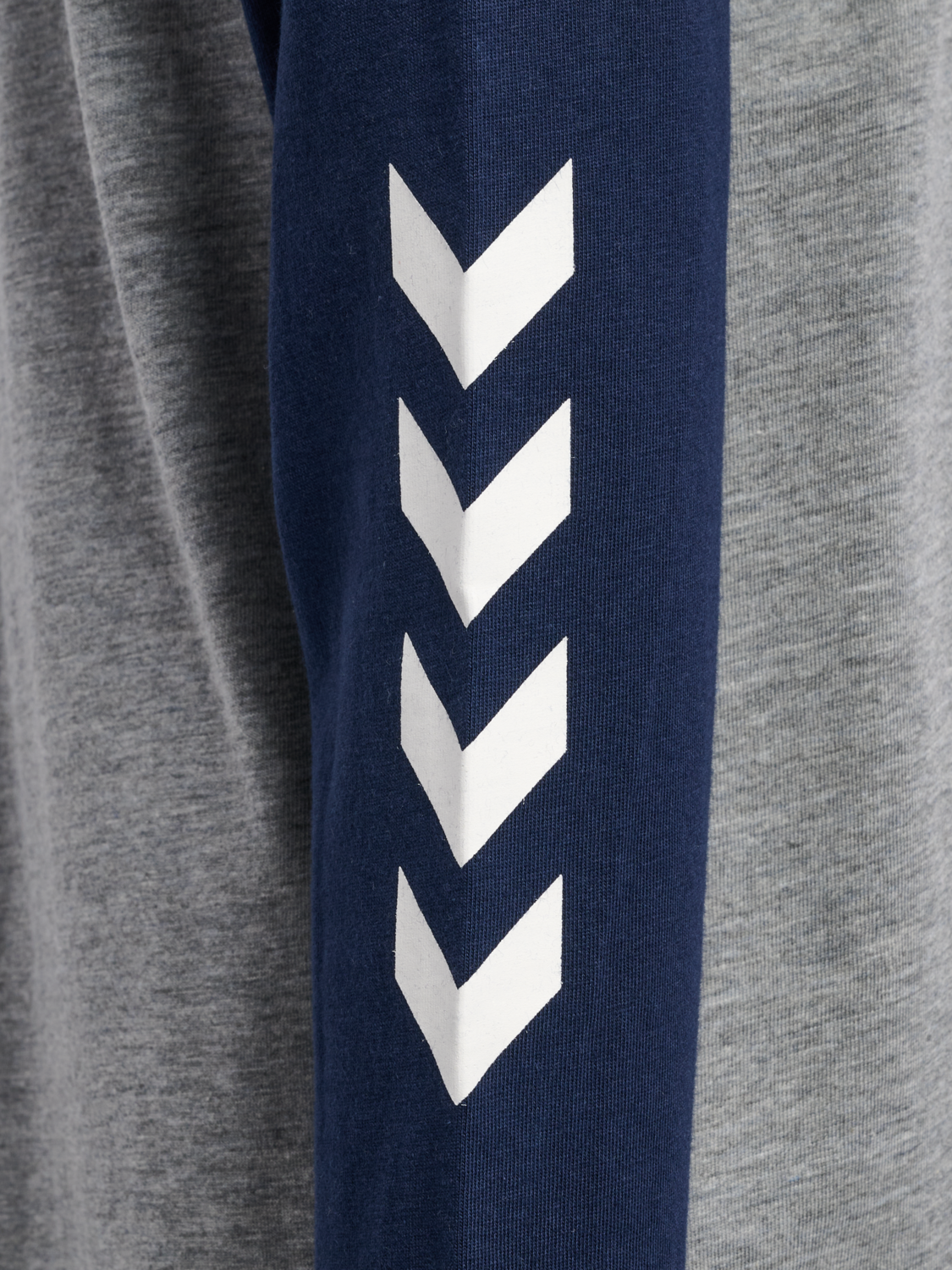 hmlJR LOGO T-SHIRT L/S, GREY MELANGE/DRESS BLUES, packshot