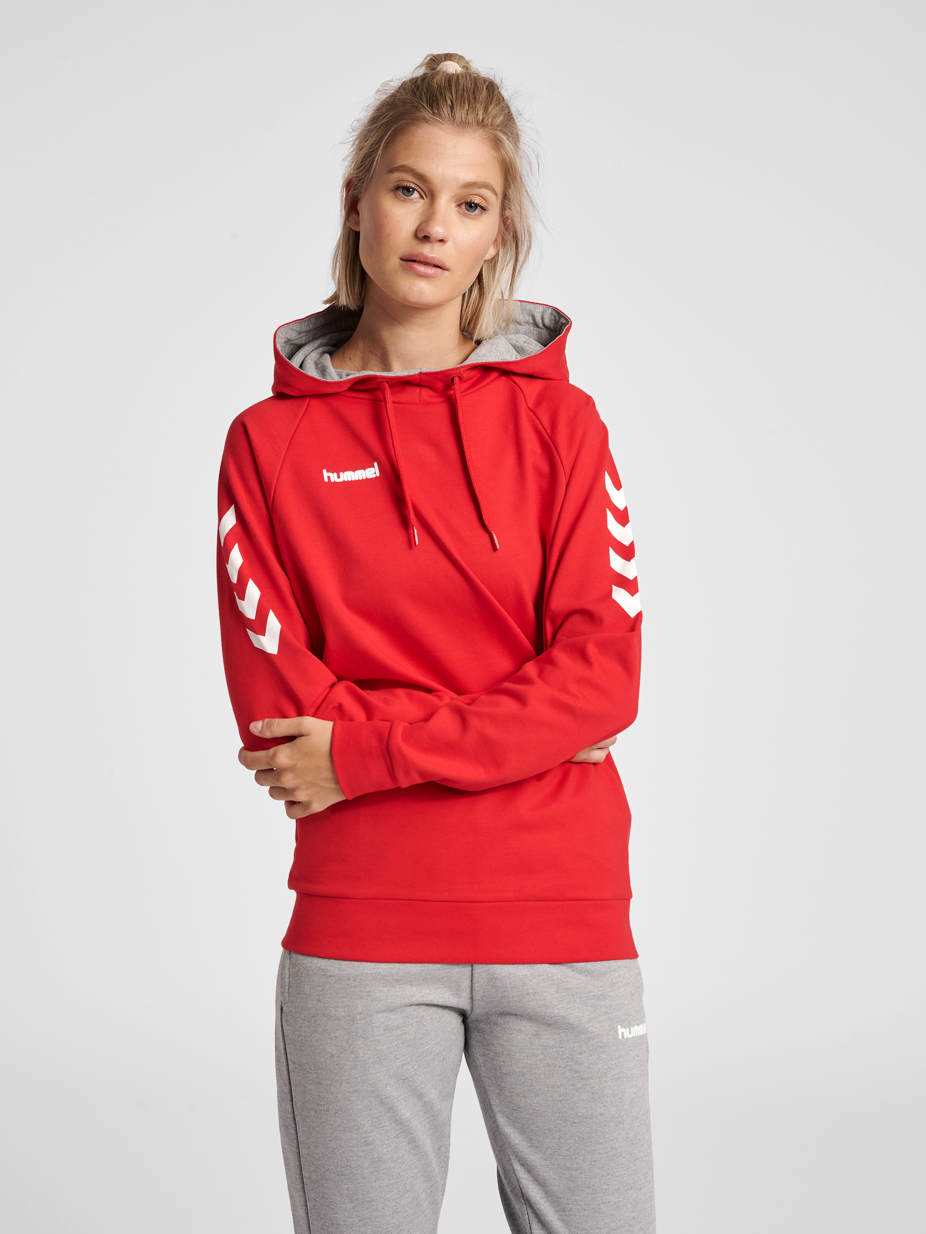 hummel GO COTTON HOODIE WOMAN - TRUE RED | hummel.net