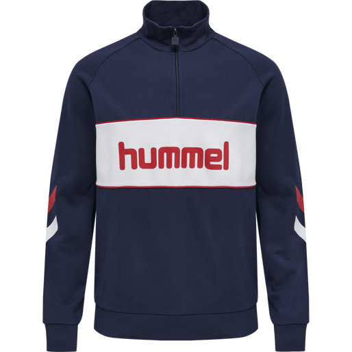 hmlIC DURBAN HALF ZIP SWEATSHIRT, PEACOAT, packshot