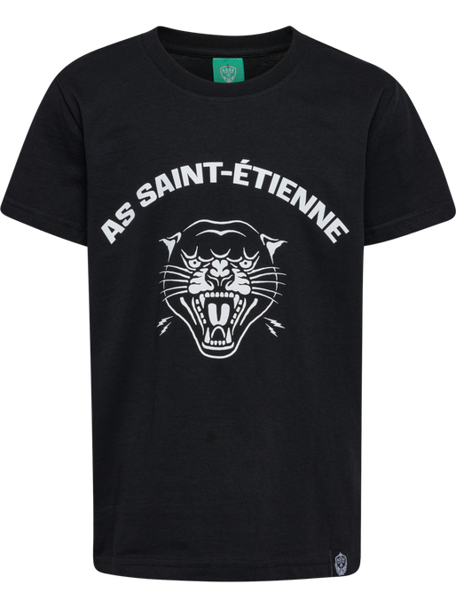 ASSE FAN AS SAINT ETIENNE TEE KIDS, BLACK, packshot
