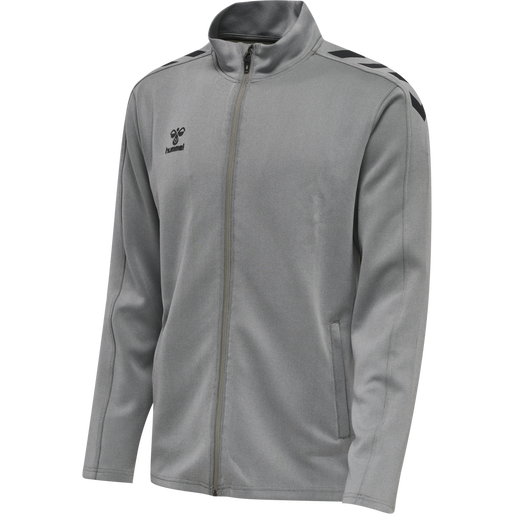 hmlCORE XK POLY ZIP SWEAT, GREY MELANGE, packshot