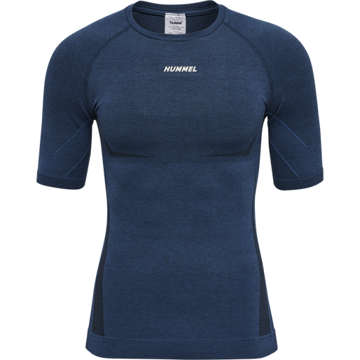 hmlTE MIKE SEAMLESS T-SHIRT, INSIGNIA BLUE/BLACK MELANGE hmlTE MIKE SEAMLESS T-SHIRT, INSIGNIA BLUE/BLACK MELANGE, packshot