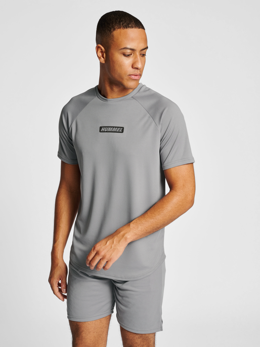 hummel TE TOPAZ T-SHIRT - SHARKSKIN