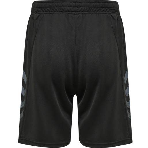 hmlONGRID POLY SHORTS KIDS, JET BLACK/FORGED IRON, packshot