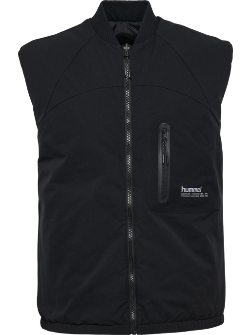 hmlTECH PADDED VEST, BLACK, packshot