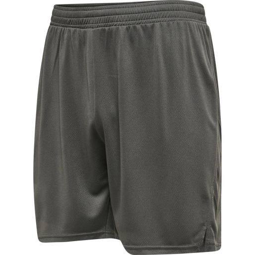 hmlONGRID POLY SHORTS, FORGED IRON/JET BLACK, packshot