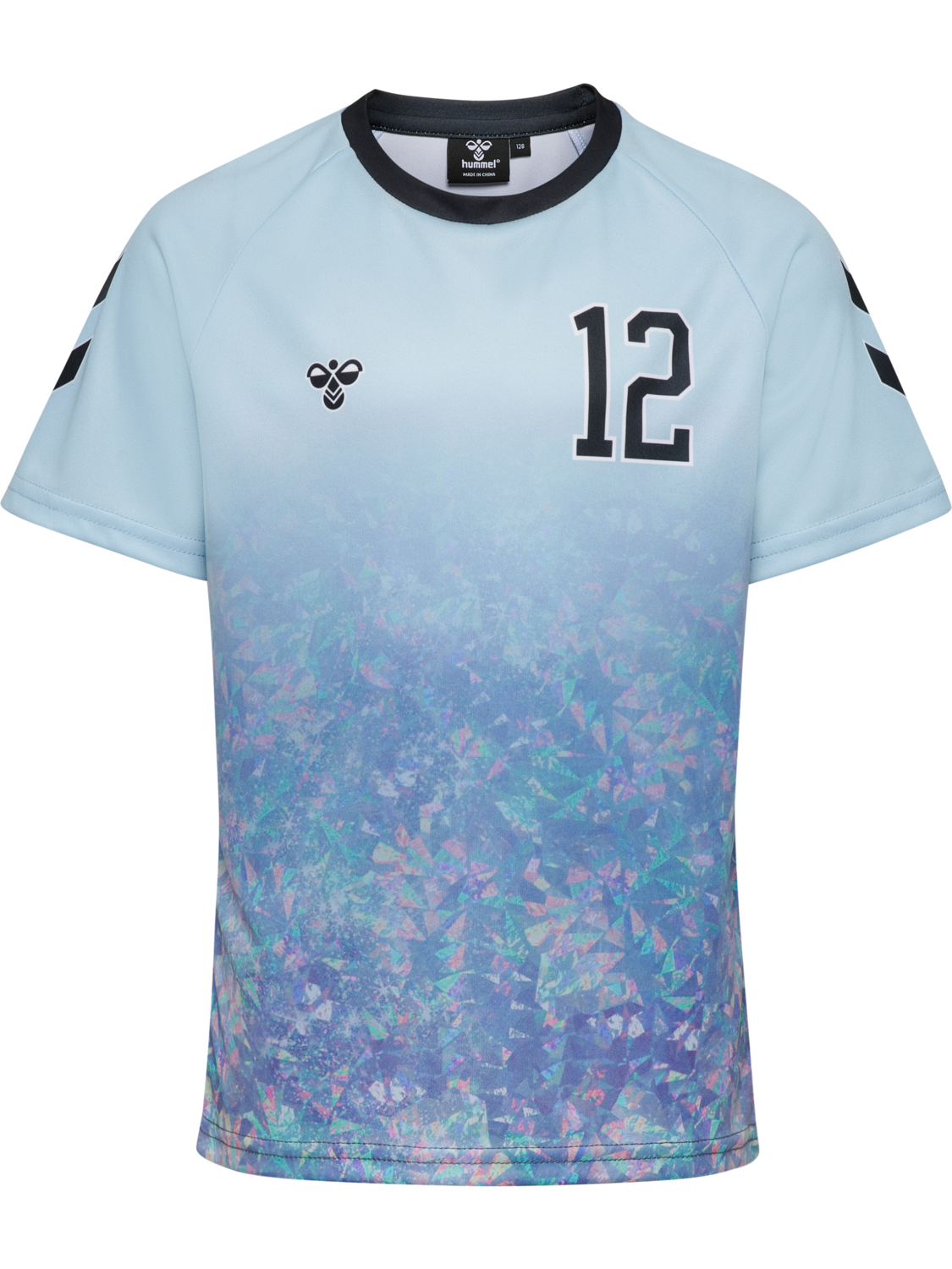 hmlSHIMMER T-SHIRT S/S, SKYWAY/BLACK, packshot