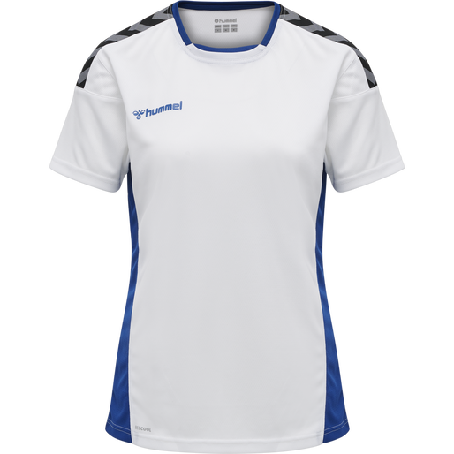 hmlAUTHENTIC POLY JERSEY WOMAN S/S, WHITE/TRUE BLUE, packshot