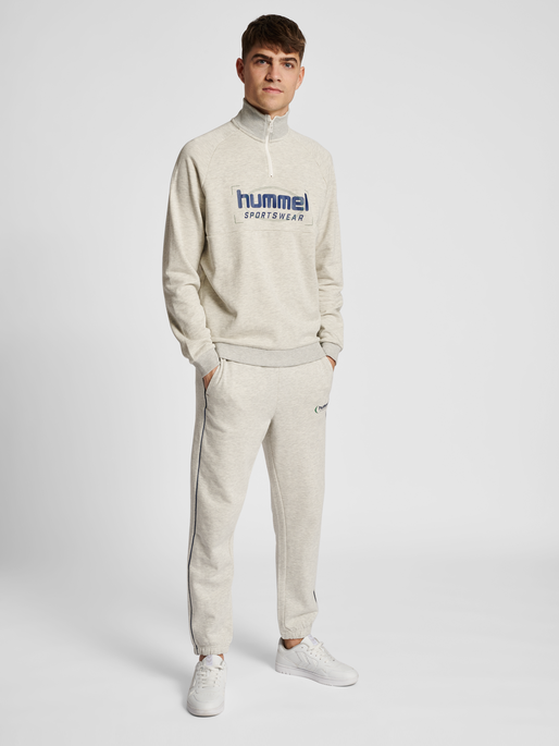 hmlLGC RON HALFZIP SWEATSHIRT, TOFU MELANGE, model