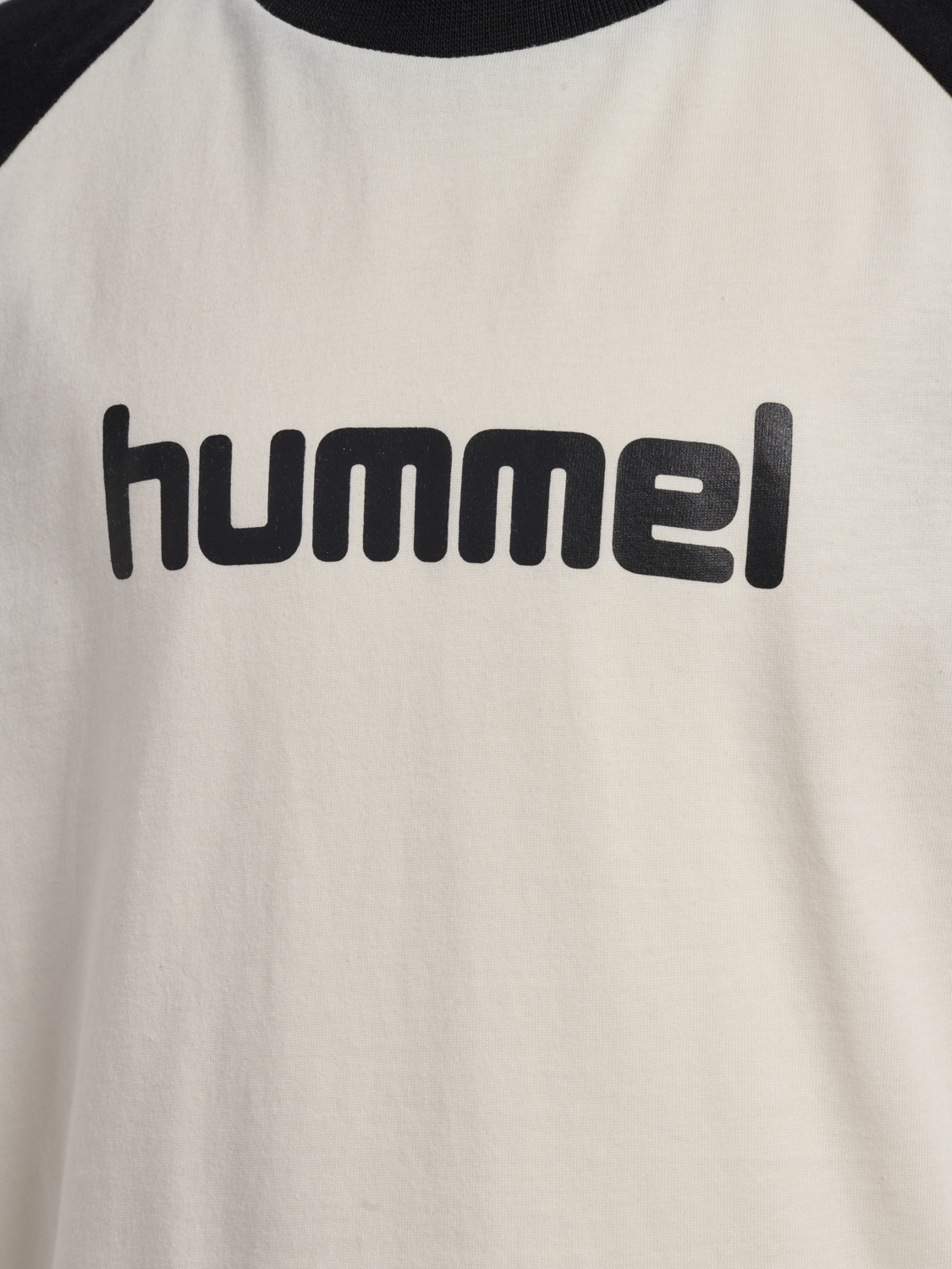 hmlJR LOGO T-SHIRT S/S, MARSHMALLOW/BLACK, packshot