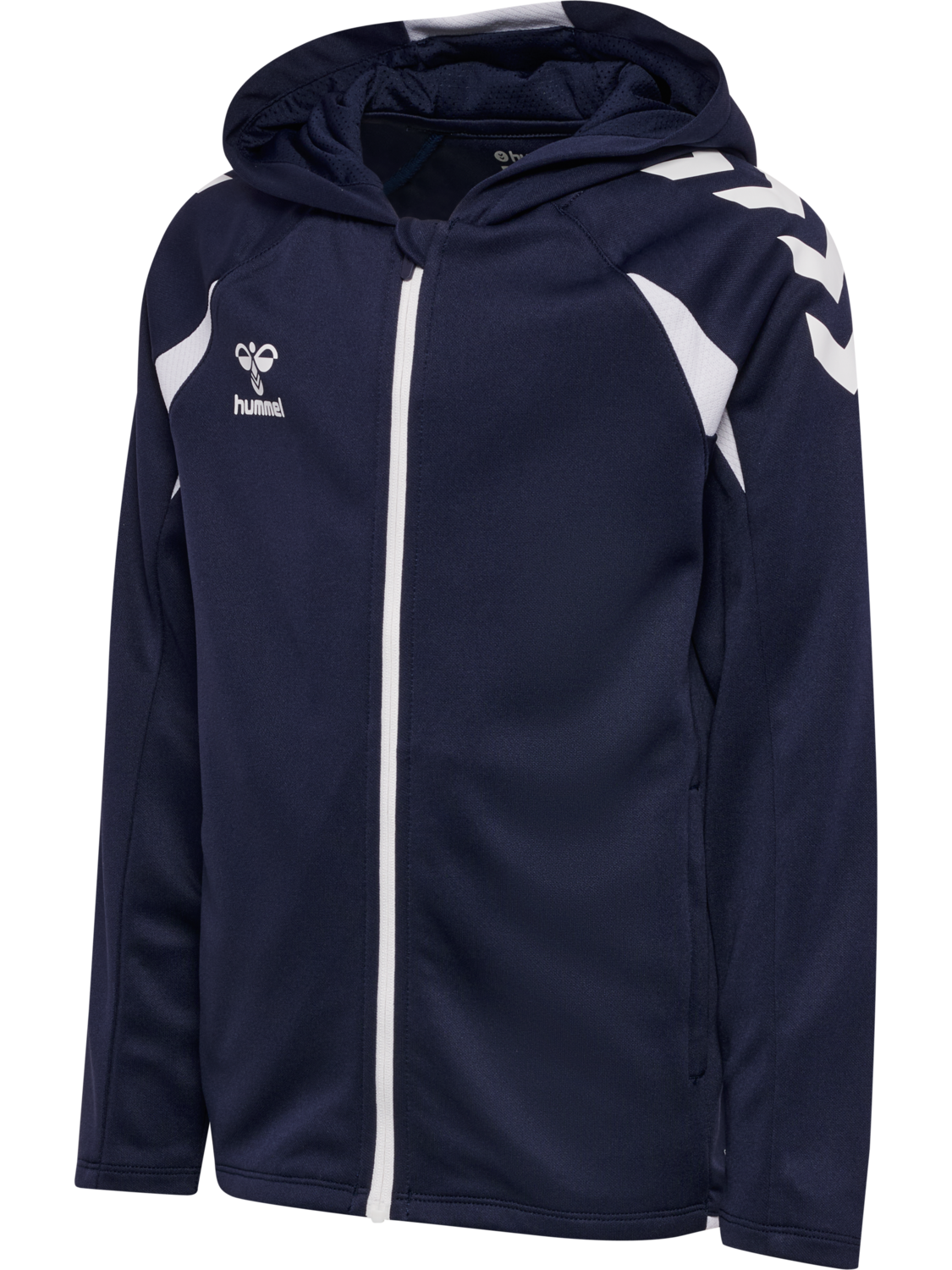 hmlCORE 2.0 ZIP HOODIE KIDS, MARINE/WHITE, packshot