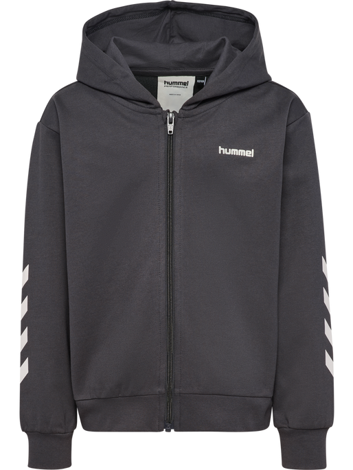 hmlJR LOGO ZIP JACKET, EBONY hmlJR LOGO ZIP JACKET, EBONY, packshot