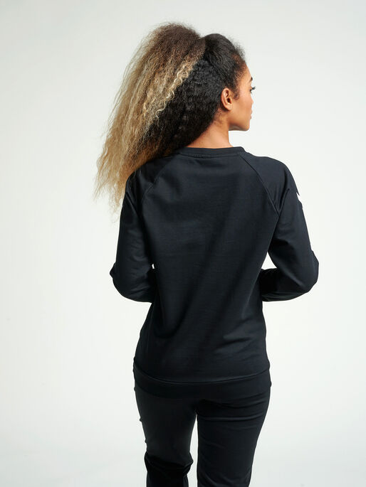 HMLGO COTTON SWEATSHIRT WOMAN, BLACK, model