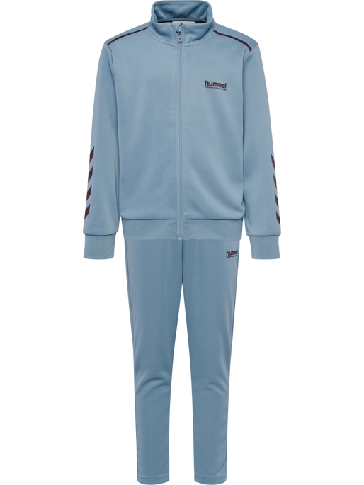 hmlJR TRACKSUIT, FADED DENIM/VINEYARD WINE hmlJR TRACKSUIT, FADED DENIM/VINEYARD WINE, packshot
