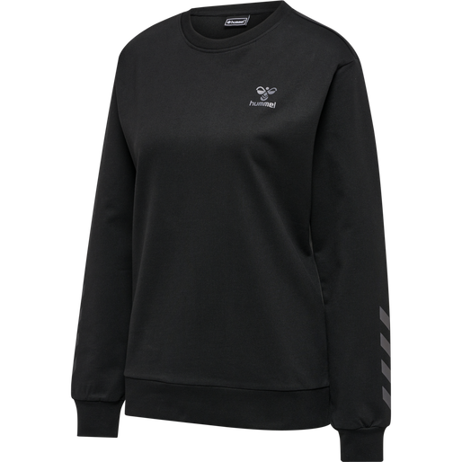 hmlOFFGRID COTTON SWEATSHIRT WO, JET BLACK/FORGED IRON, packshot