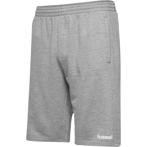 HMLGO COTTON BERMUDA SHORTS, GREY MELANGE, packshot