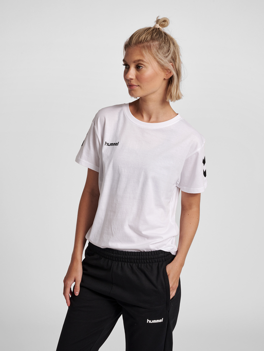 hummel GO COTTON T-SHIRT WOMAN S/S - WHITE