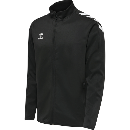 hmlCORE XK POLY ZIP SWEAT, BLACK/BLACK hmlCORE XK POLY ZIP SWEAT, BLACK/BLACK, packshot