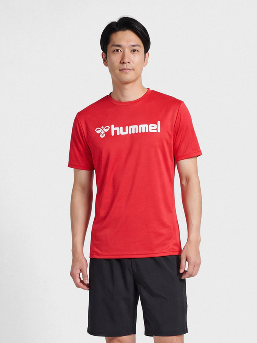 hmlLOGO JERSEY S/S, TRUE RED, model