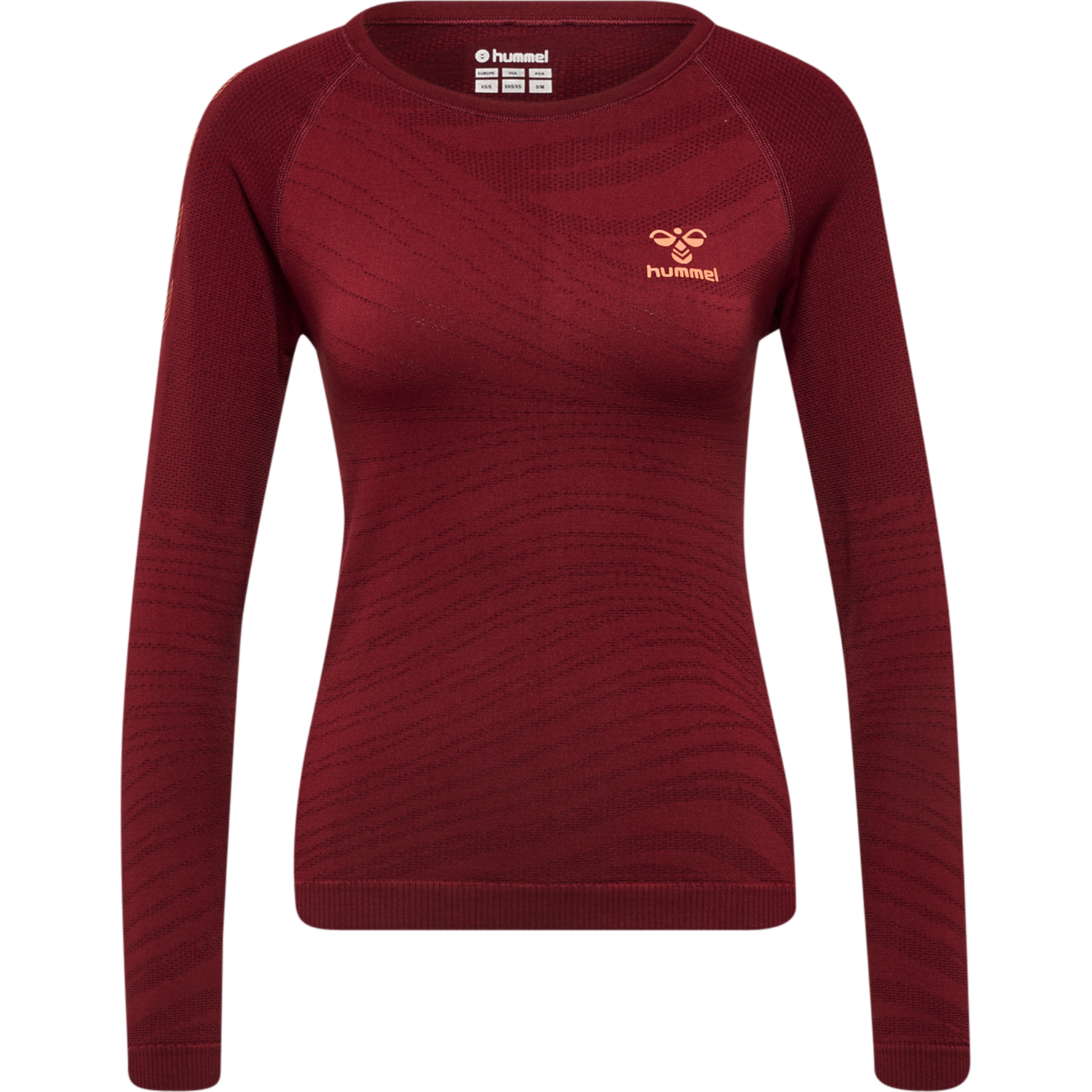 hmlONGRID SEAMLESS L/S WO, RHUBARB/NASTURTIUM, packshot