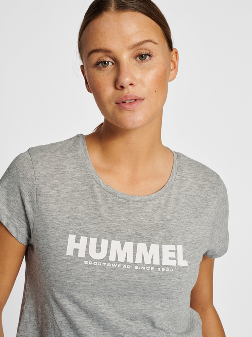 hummel LEGACY WOMAN CROPPED T-SHIRT - GREY MELANGE