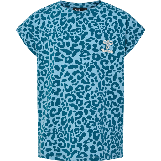 hmlFLOWY AOP T-SHIRT S/S, BLUE CORAL, packshot