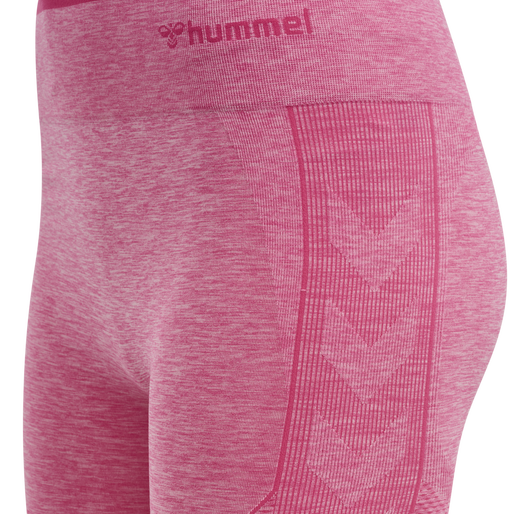 hmlMT UNA SEAMLESS MID WAIST SHORTS, AZALEA PINK MELANGE, packshot