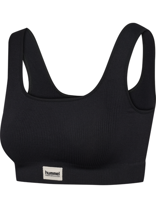 hmlPULSE SEAMLESS RIB BRA, BLACK, packshot