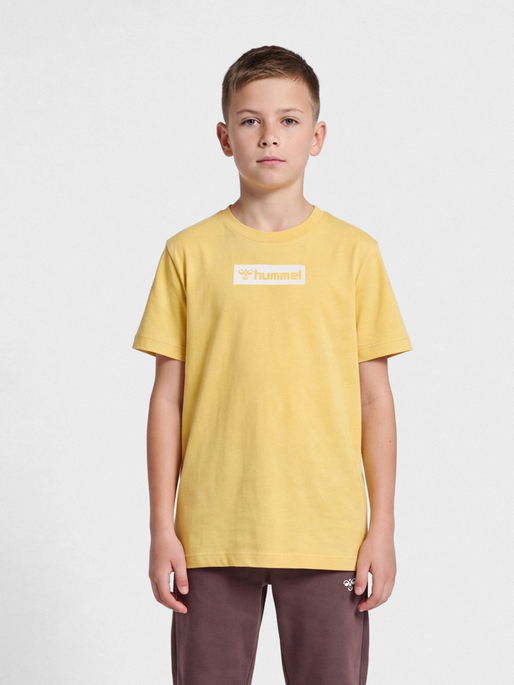 hmlFLOW T-SHIRT S/S, OCHRE, model