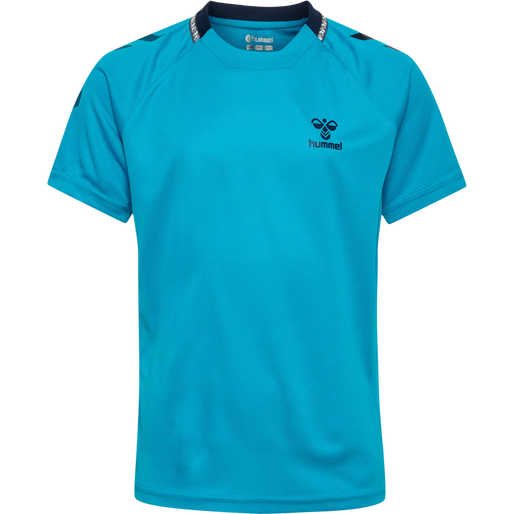 hmlONGRID POLY JERSEY S/S KIDS, ATOMIC BLUE/MARINE, packshot