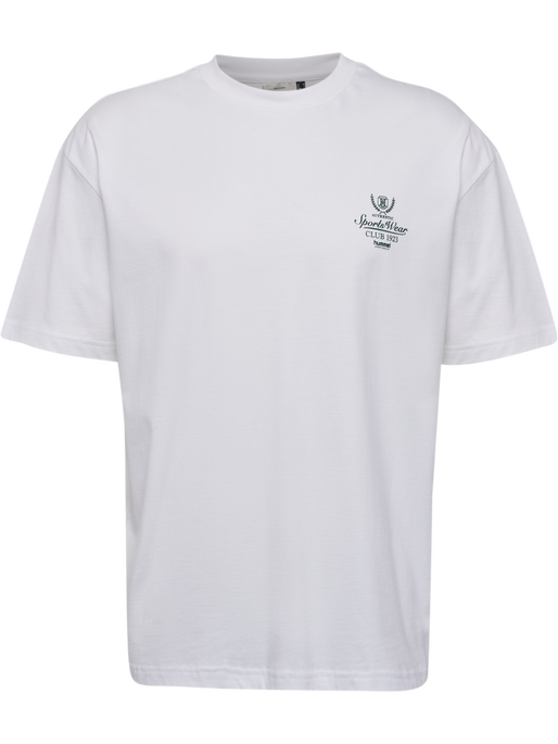 hmlLOOSE TEE S/S CLUB SPORTSWEAR, WHITE/DARK GREEN, packshot