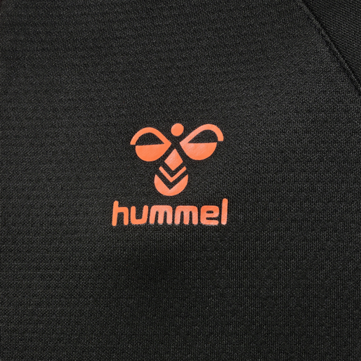 hmlGG12 ACTION HALF ZIP SWEAT KIDS, BLACK/CHERRY TOMATO, packshot