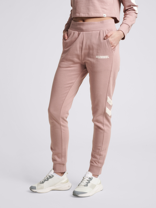 hummel LEGACY WOMAN TAPERED PANTS - WOODROSE