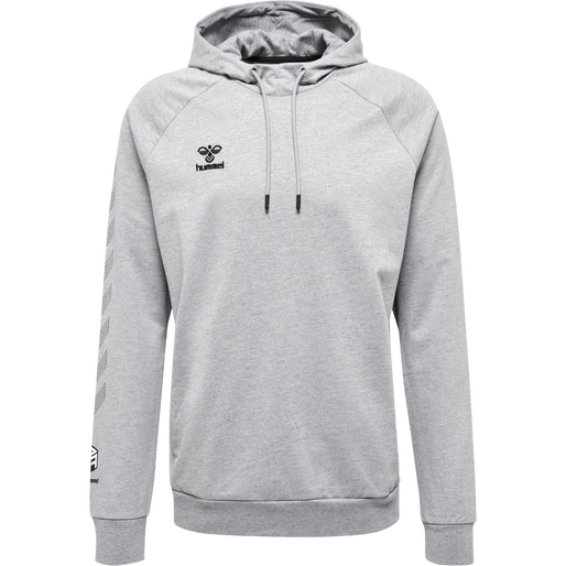 hmlMOVE GRID COTTON HOODIE, GREY MELANGE, packshot