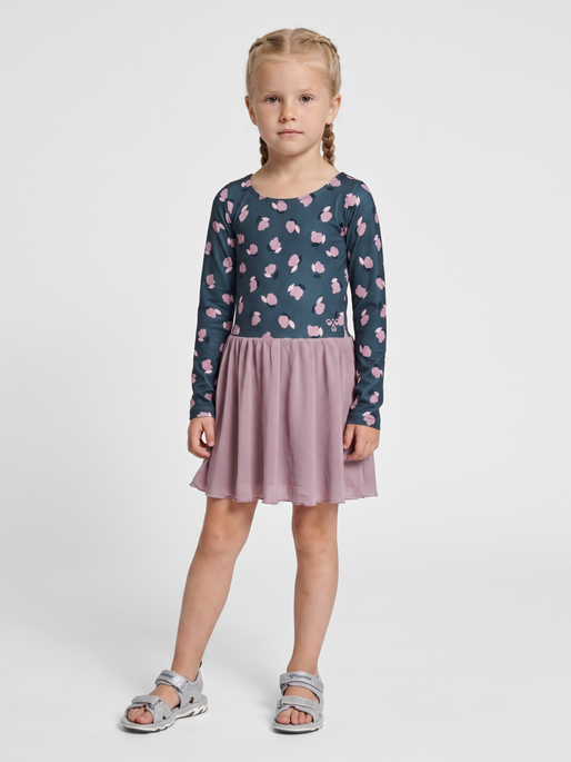 hmlJR AOP GYMSUIT L/S, OMBRE BLUE, model