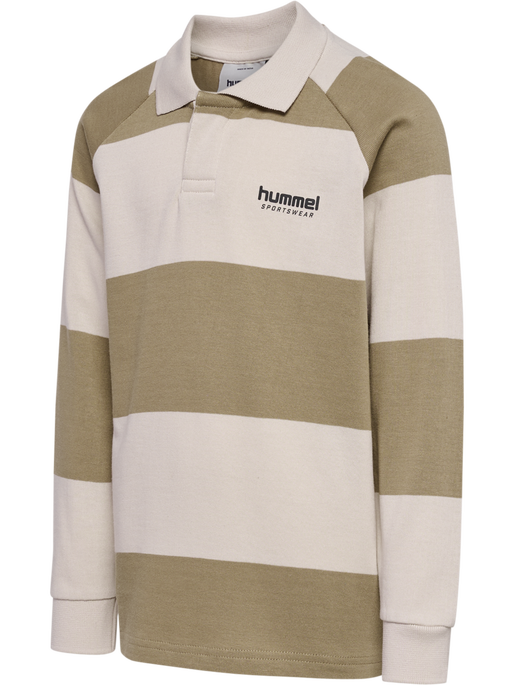 hmlJR LOOSE STRIPED POLO L/S, CORNSTALK hmlJR LOOSE STRIPED POLO L/S, CORNSTALK, packshot