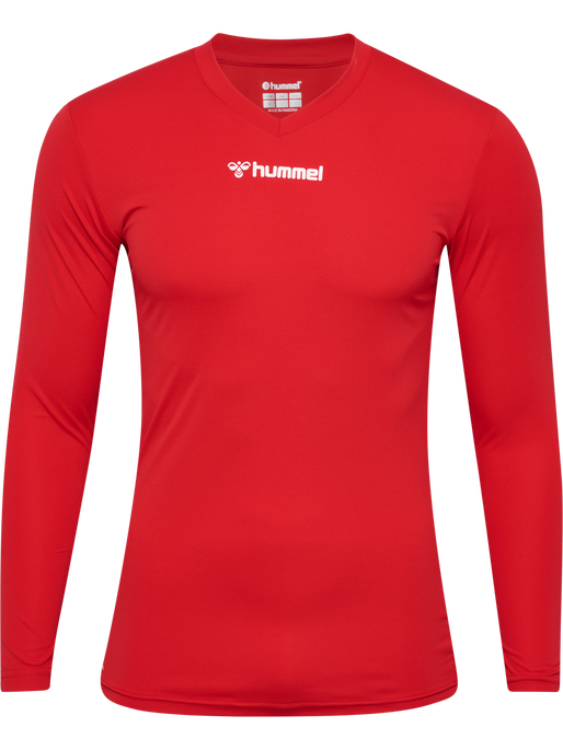 hmlBL ESSENTIAL TEE L/S, TRUE RED, packshot