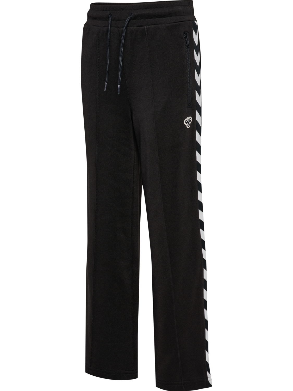 hmlJR ARCHIVE WIDE LEG POLY PANTS, BLACK, packshot