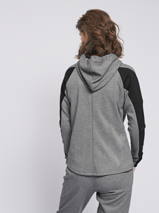 hmlESSI ZIP HOODIE, GREY MELANGE, model