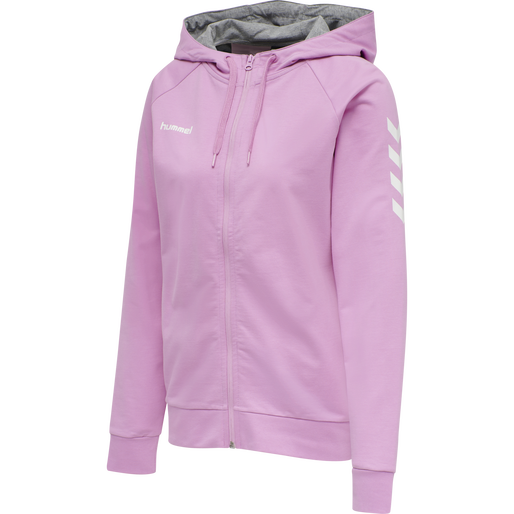HMLGO COTTON ZIP HOODIE WOMAN, ORCHID, packshot
