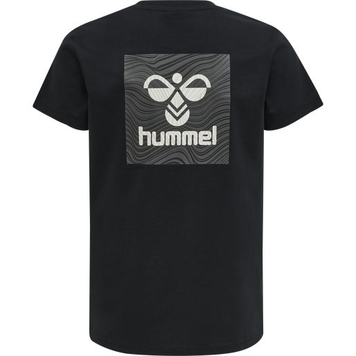 hmlOFFGRID TEE S/S KIDS, JET BLACK/FORGED IRON, packshot