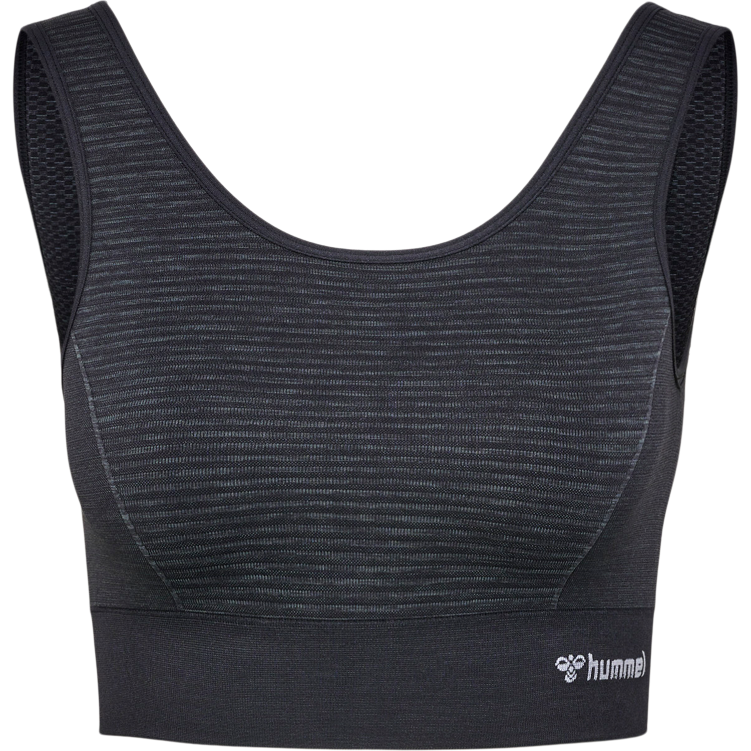 hmlMT IVY SEAMLESS SPORTS TOP, BLACK MELANGE, packshot