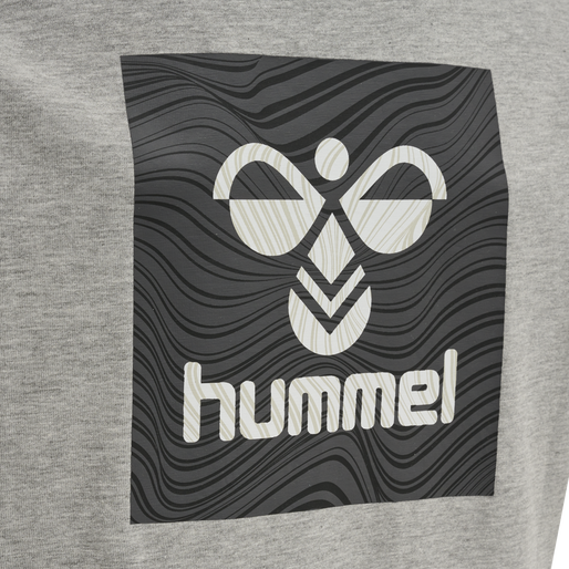 hmlOFFGRID TEE S/S KIDS, GREY MELANGE/FORGED IRON, packshot