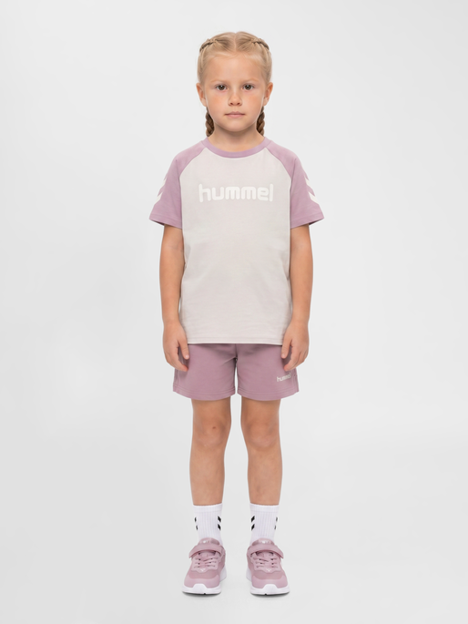 hmlJR LIGHT SWEAT SHORTS, SEA FOG, model