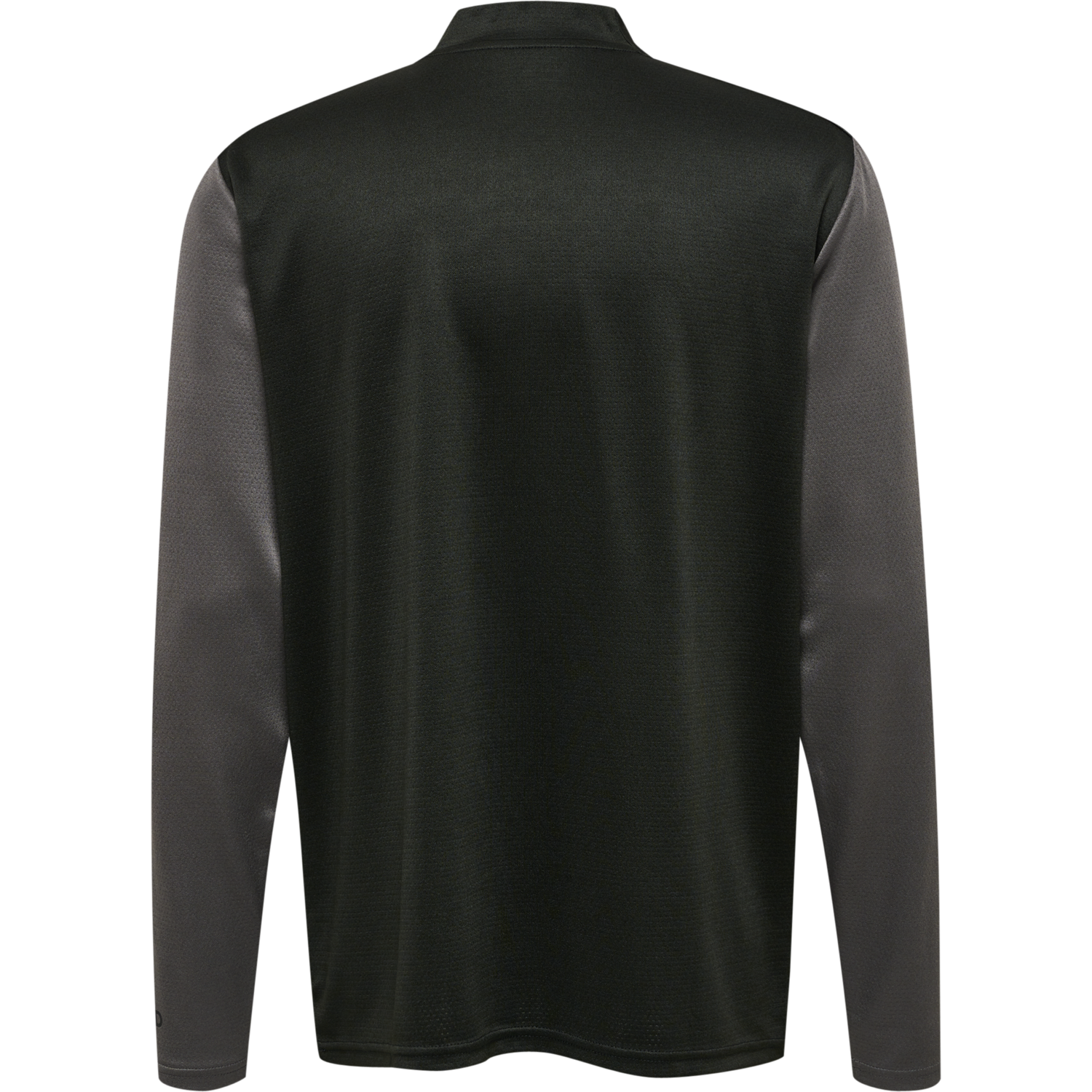 hmlONGRID 1/2 ZIP POLY SWEAT, JET BLACK/FORGED IRON, packshot